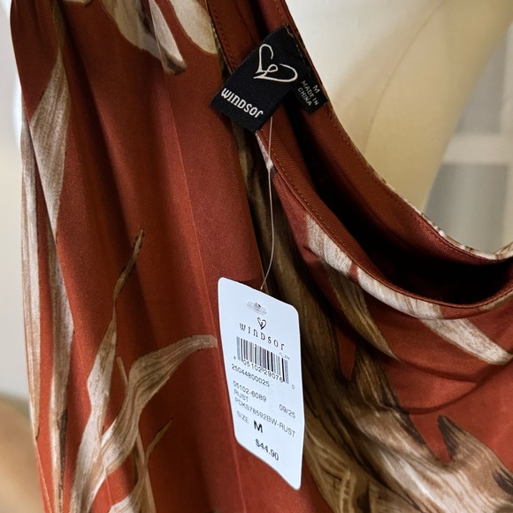 Windsor | Burnt Orange Tropical One Shoulder Cut Out Maxi Dress - Picture 8 of 10